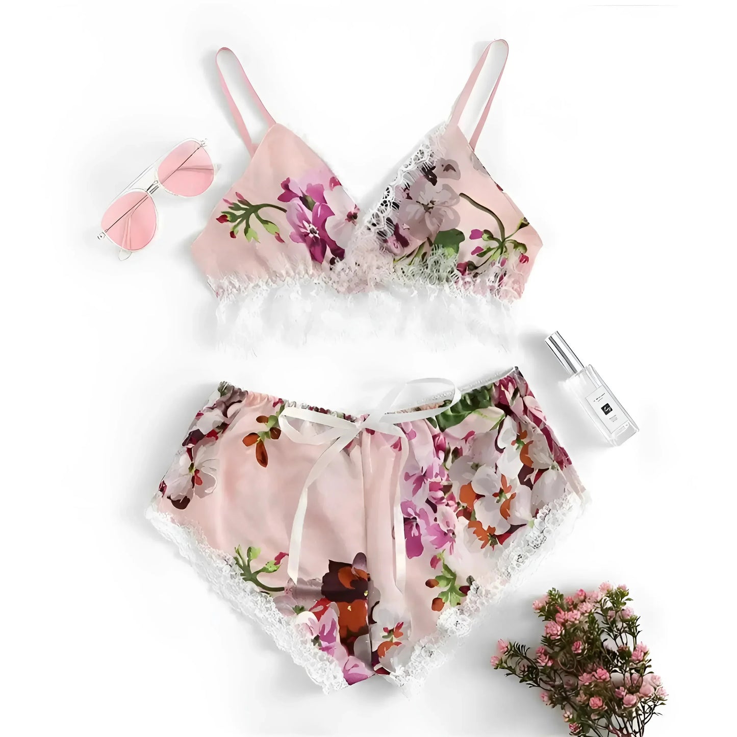 Blumige Damenpyjamas