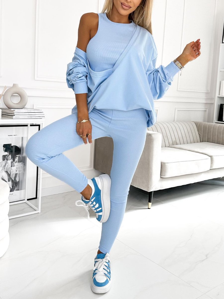 Merche Set Sweatshirt in Uni-Farbe