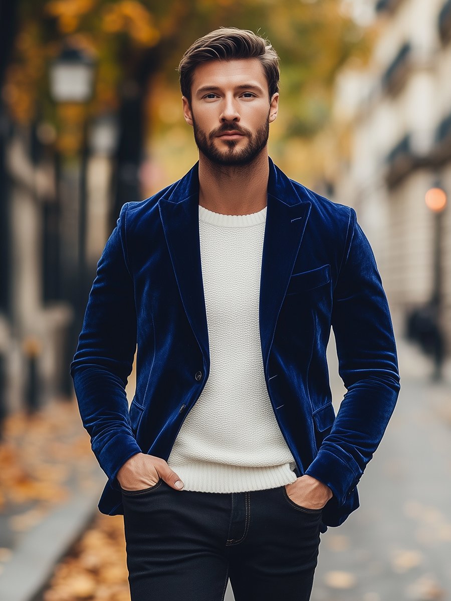 WW | Weinlese Samt Einreiher Anzugjacke Elegant & Stilvoll