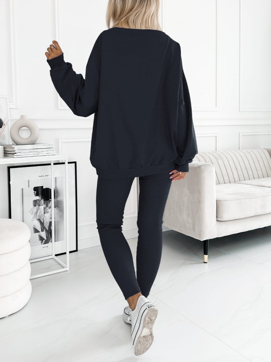 Merche Set Sweatshirt in Uni-Farbe