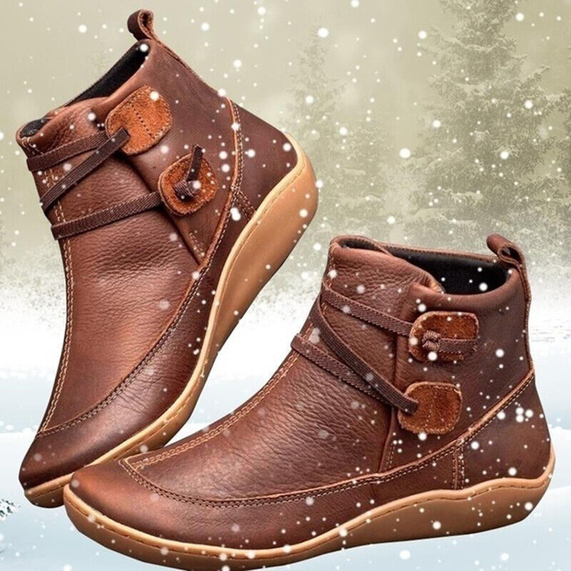 Damen Schneestiefel Wasserdicht Leder Orthopädische Schuhe