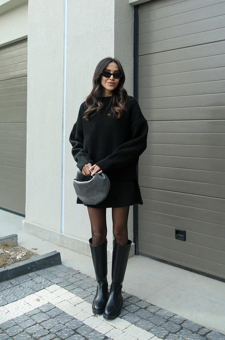 WW | Zweiteiliges Strick Satz Für Damen Mit Pullover Und Rock