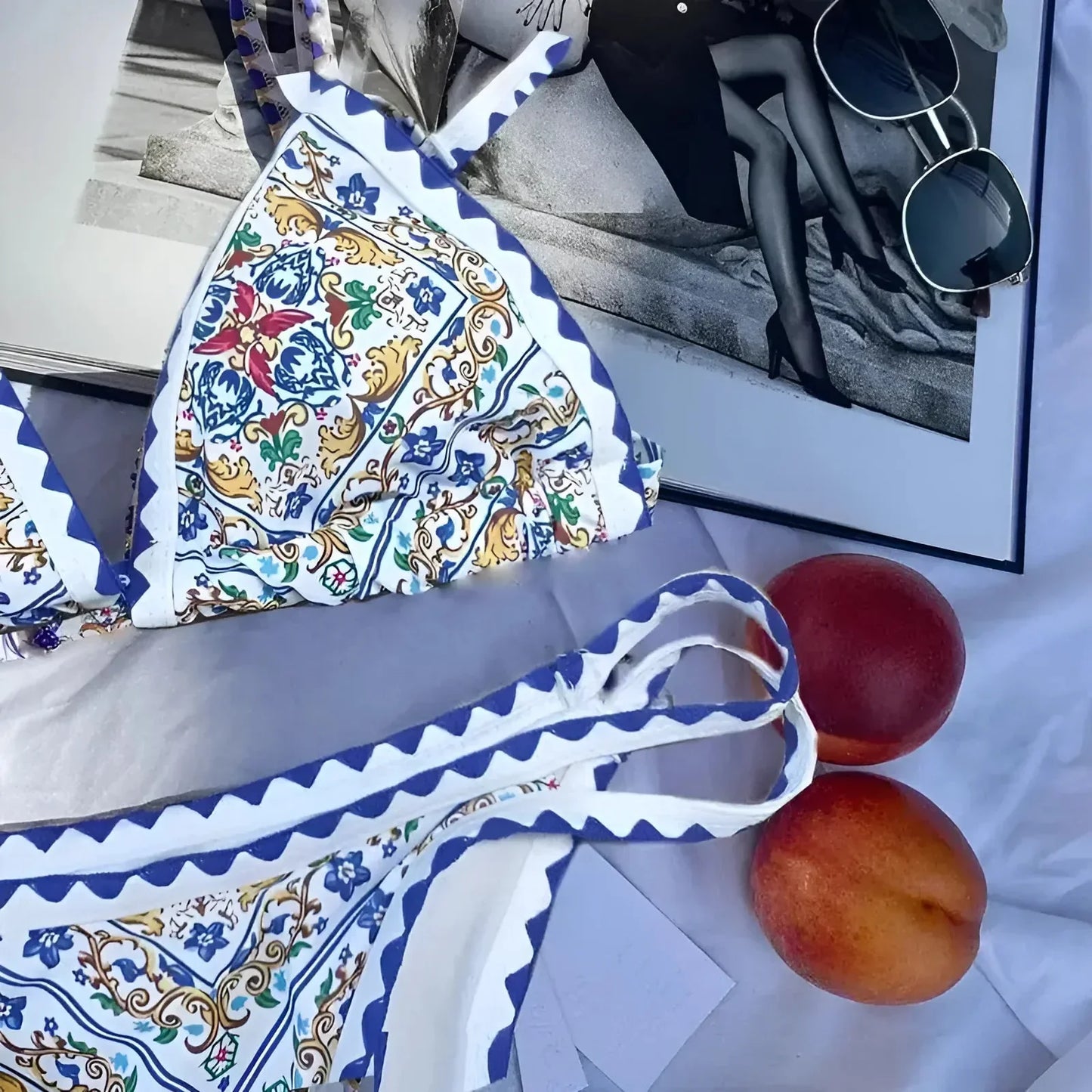 Zweiteiliges Bikini-Set mit geometrischem Druck