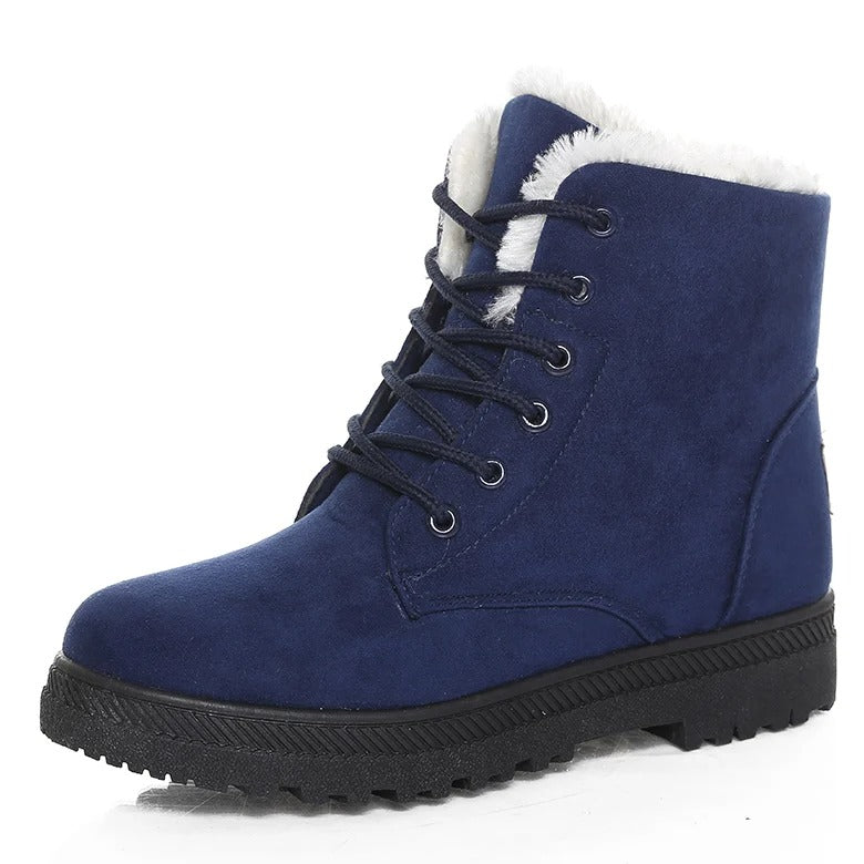 Merche - Schneestiefel - Schnürsenkel Rutschfestes Plüsch Fell Knöchel - Winter