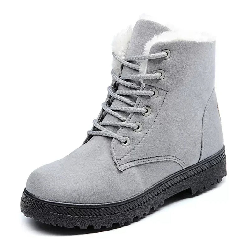 Merche - Schneestiefel - Schnürsenkel Rutschfestes Plüsch Fell Knöchel - Winter