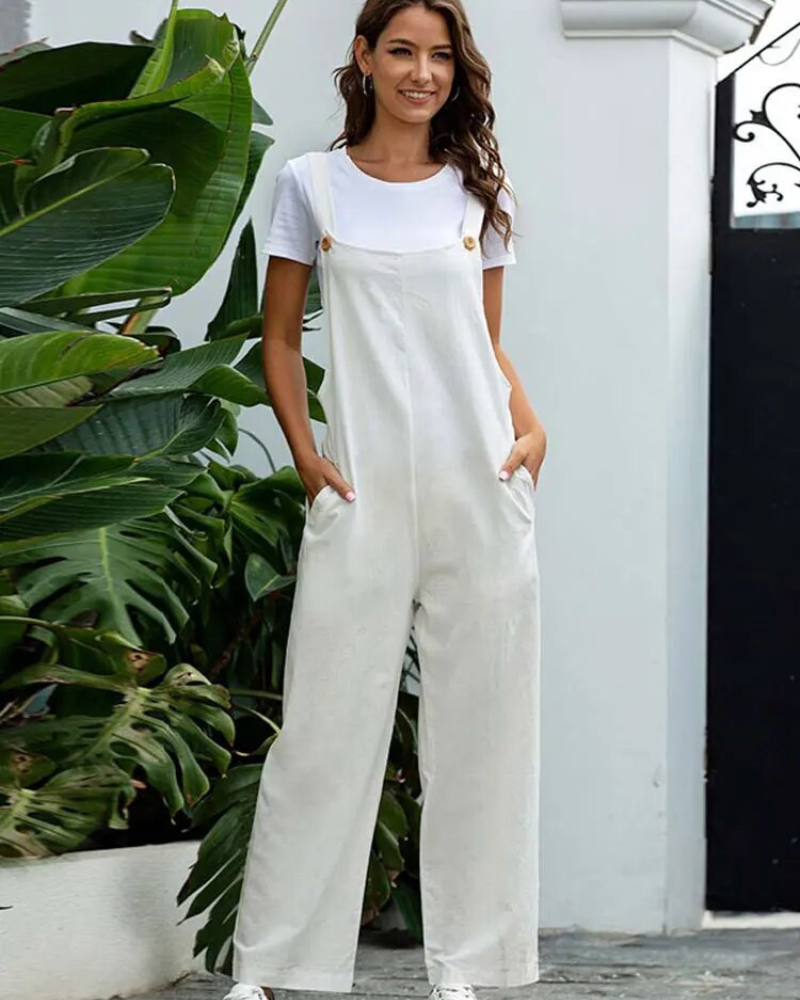 WW | Weiß Latzhose Damen Lässig