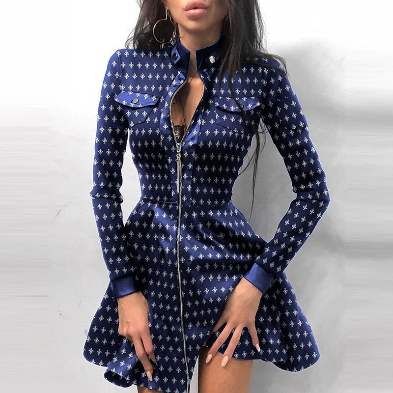 Zip Mini Damen Kleid