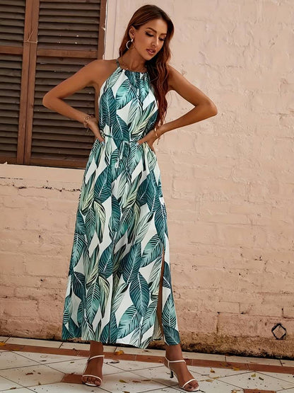 – ärmelloses kleid mit geteiltem saum