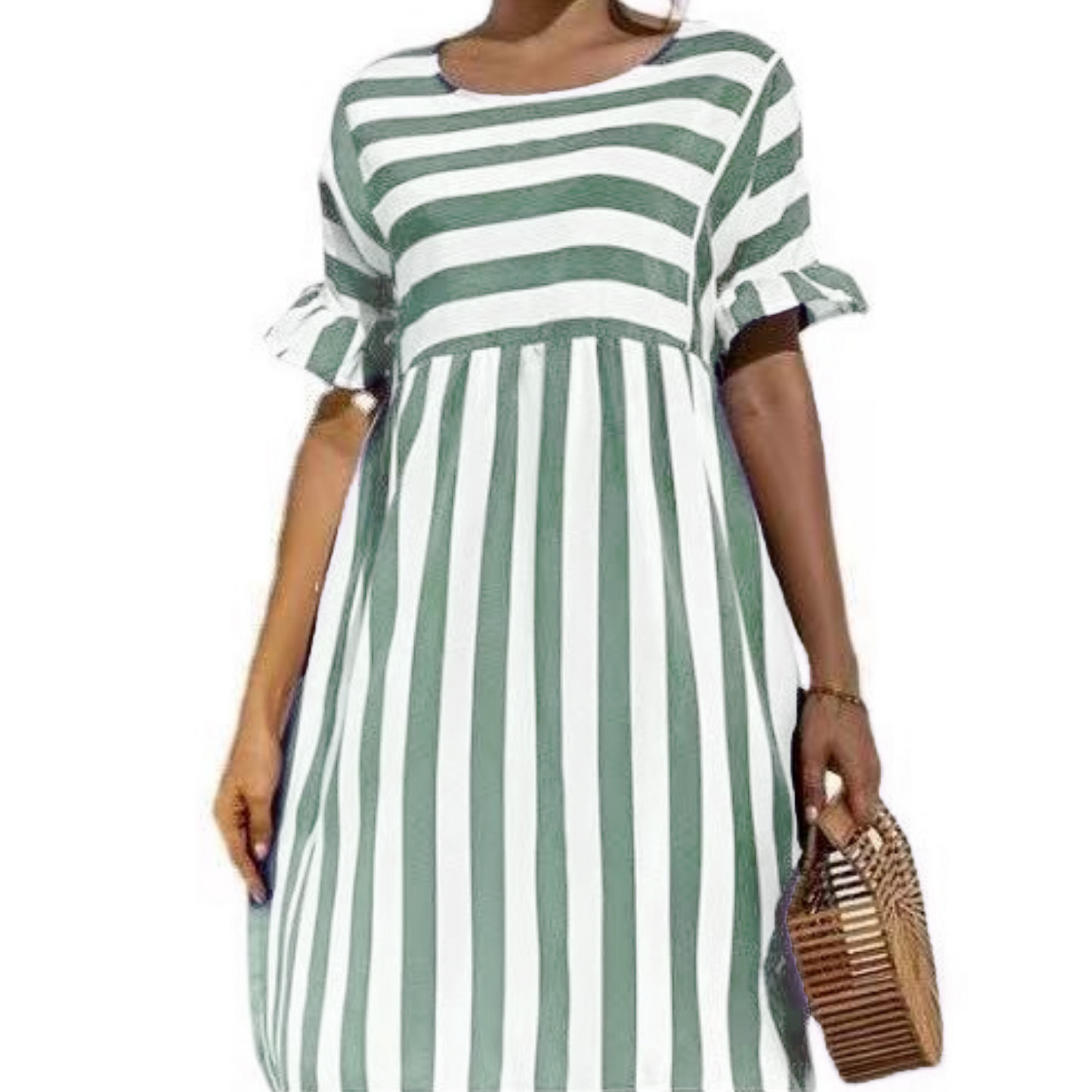 Gestreiftes Rüschenkleid
