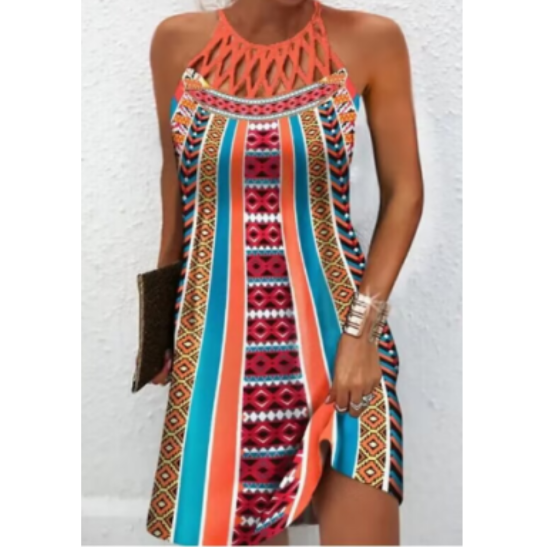 Elegantes Print Damen Kleid