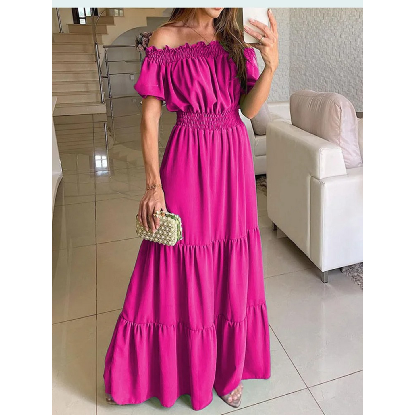 Merche Sommerkleid mit elastischem Stoff im Party-Stil