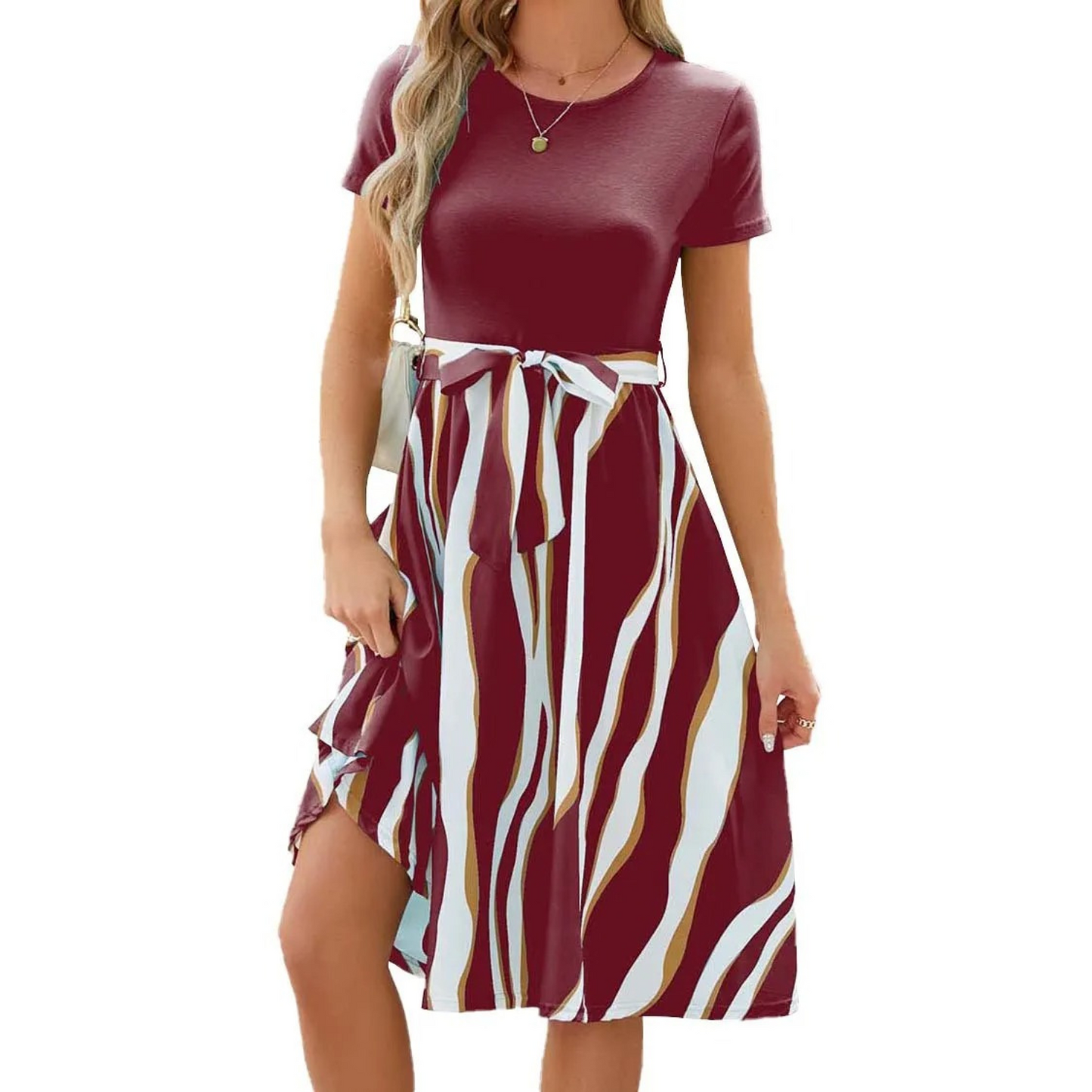 Merche Streifendesign und hochtailliertes Sommerkleid