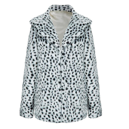 Damen Luxus Kunstpelzjacke im Leopardenmuster Merchesia