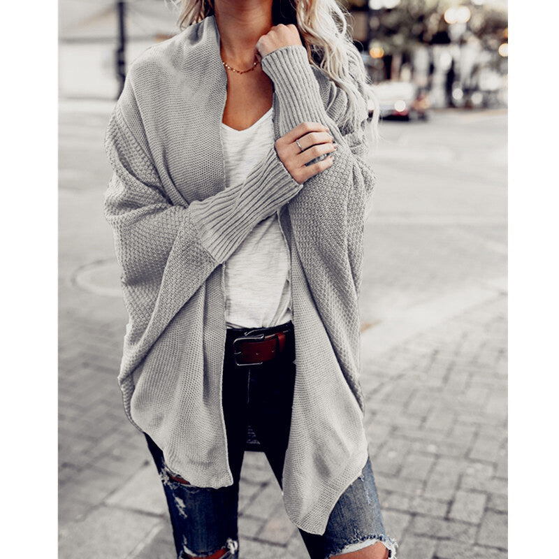 Damen Großer Strickcardigan mit voluminösen Ärmeln und elegantem Maschenmuster Merchesia