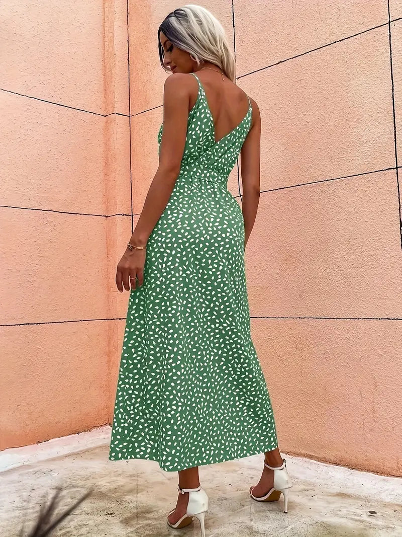 – cami-kleid mit v-ausschnitt und allover-print