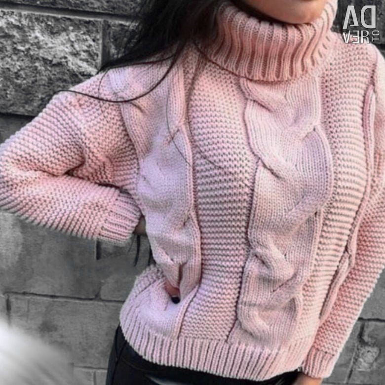 Damen oversized Strickpullover mit hohem Kragen und modischem Zopfmuster Merchesia