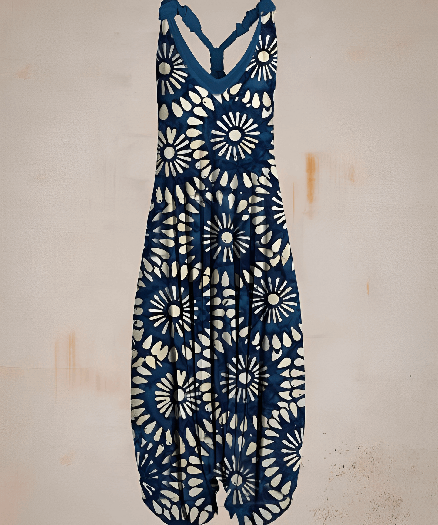 Merche ärmelloser Bohème-Jumpsuit mit Druckmotiv