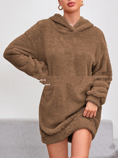 WW | Weiches Kleid Mit Kapuze