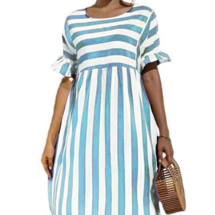 Gestreiftes Rüschenkleid