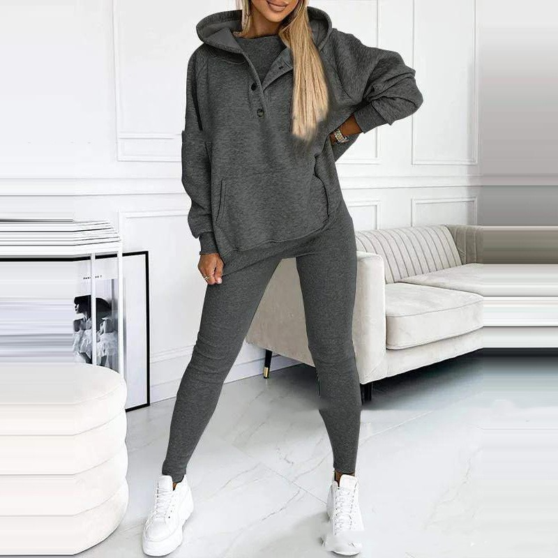 Merche Uni-Set mit Kapuzenpullover