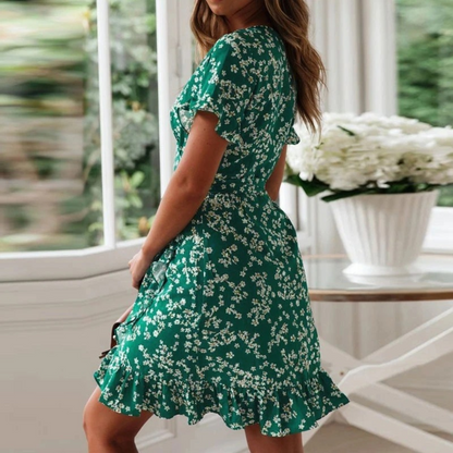 Merche Sommerkleid mit V-Ausschnitt und floralem Muster