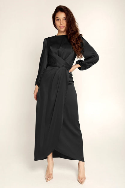 Luxuriöses Feminines Tunika-Satin-Kleid