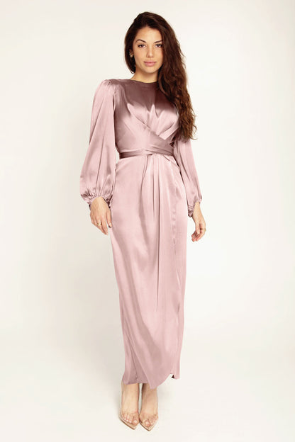 Luxuriöses Feminines Tunika-Satin-Kleid