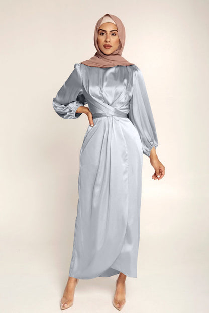Luxuriöses Feminines Tunika-Satin-Kleid