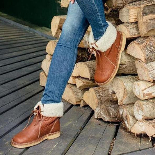 Damen wasserdichte Stiefel mit Wollfutter