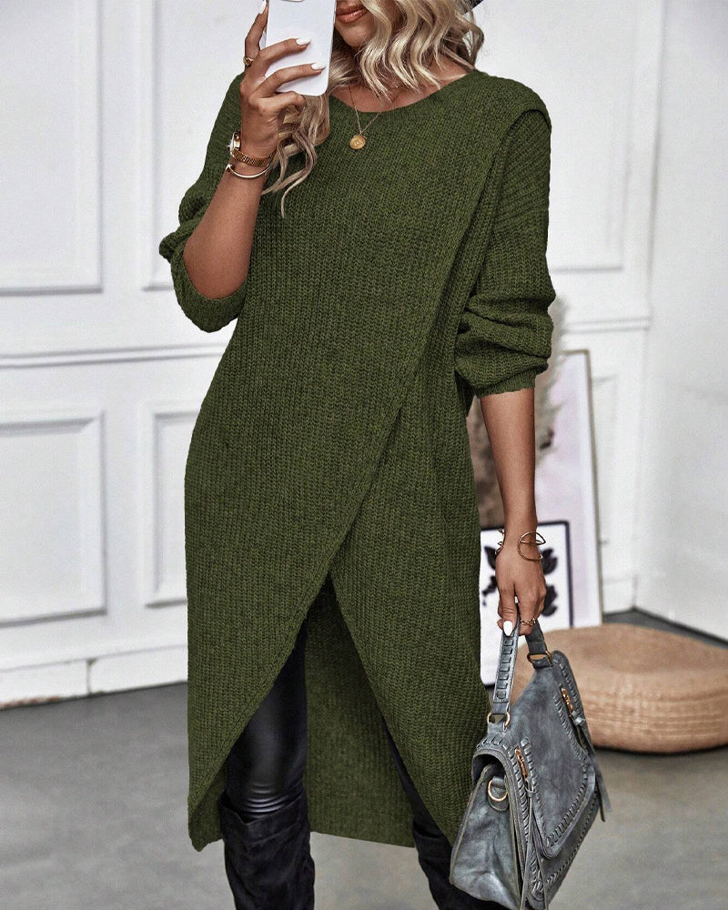 Merche - Pullover - Lang gestrickt - Graue Pullover - Winter