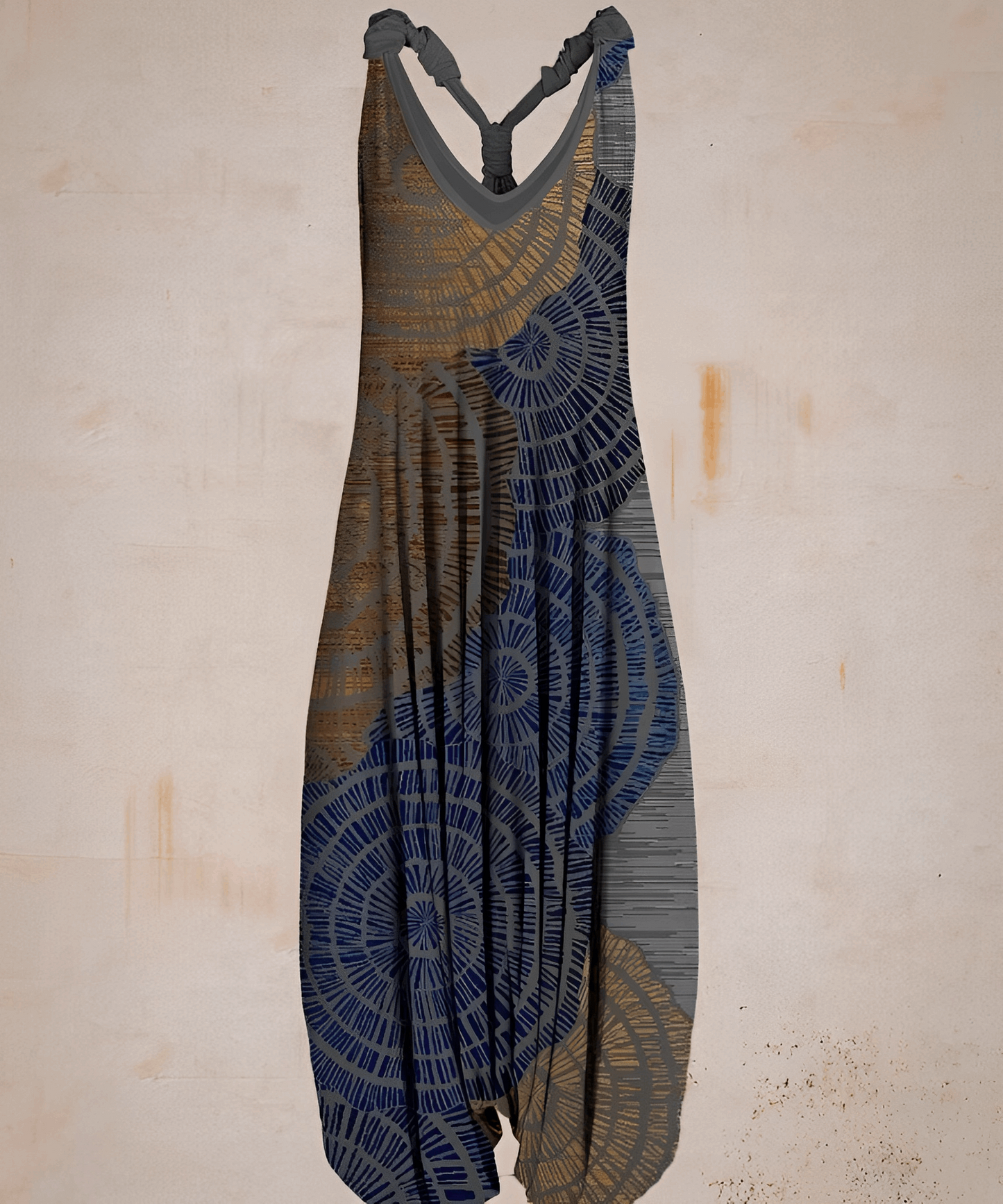 Merche ärmelloser Bohème-Jumpsuit mit Druckmotiv