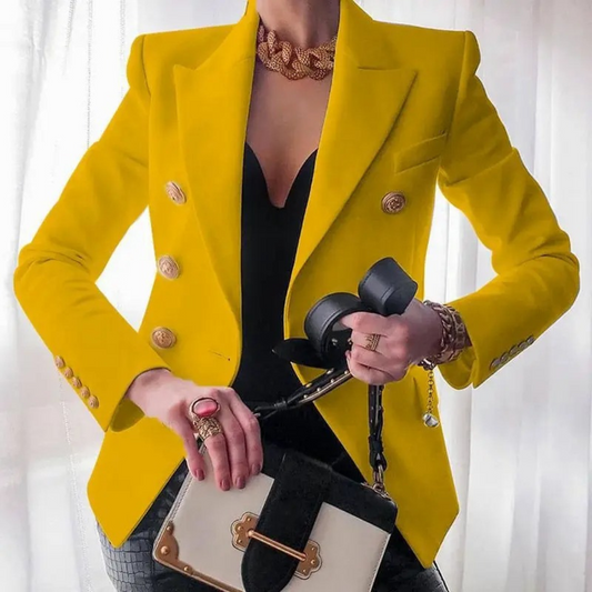 WW | Weinlese Mode Damen Blazer Mit Doppelter Reihenknöpfe