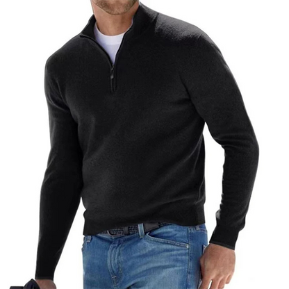 WW | Zeitloser Pullover Mit Reißverschluss Herren Weich & Bequem
