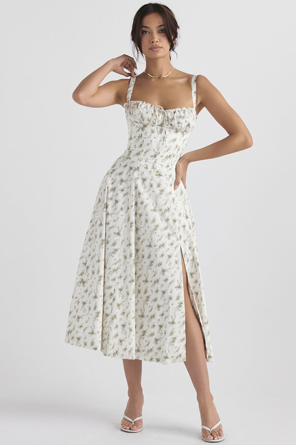 Zeitlos Neue Frauen Floral Print Kleid mit Riemen