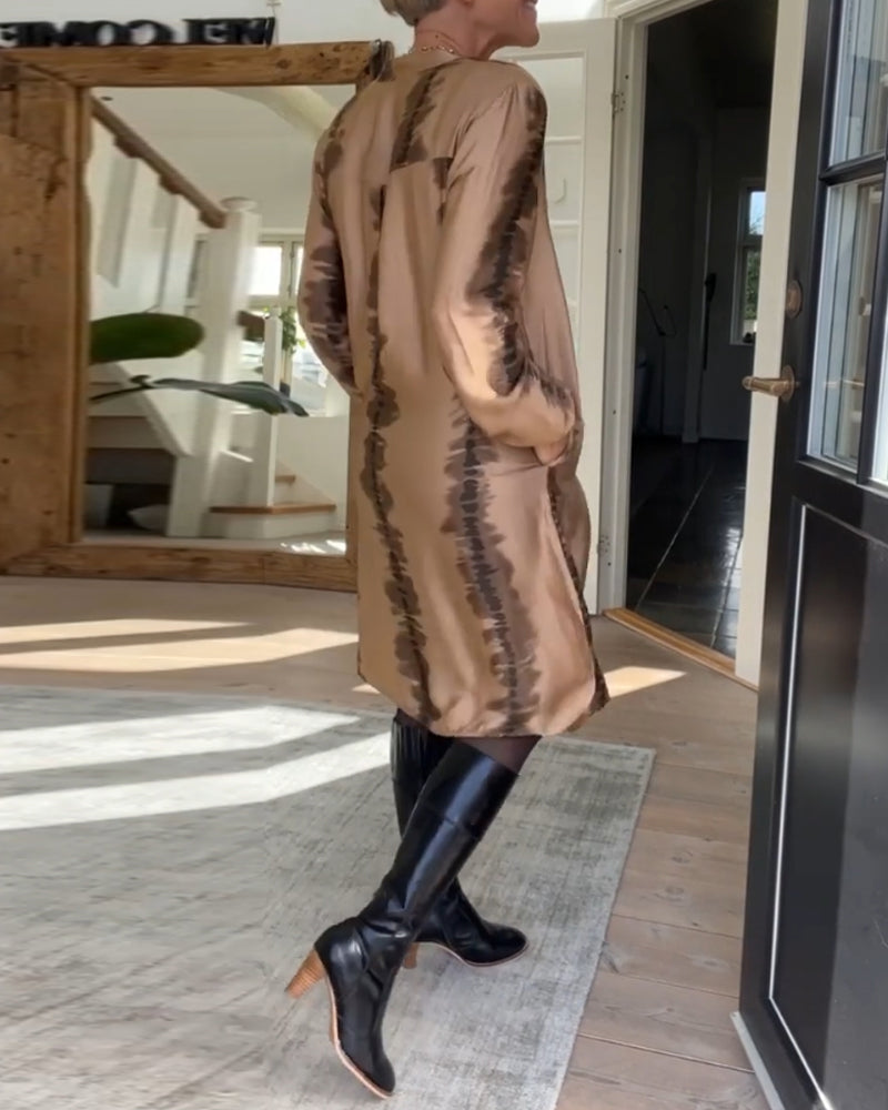 Merche Kleid mit langen Ärmeln und Druck