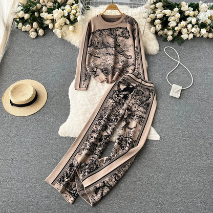 Merche Rundhalsausschnitt mit aufgedrucktem Design-Set