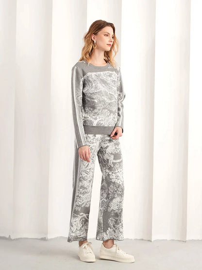 Merche Rundhalsausschnitt mit aufgedrucktem Design-Set