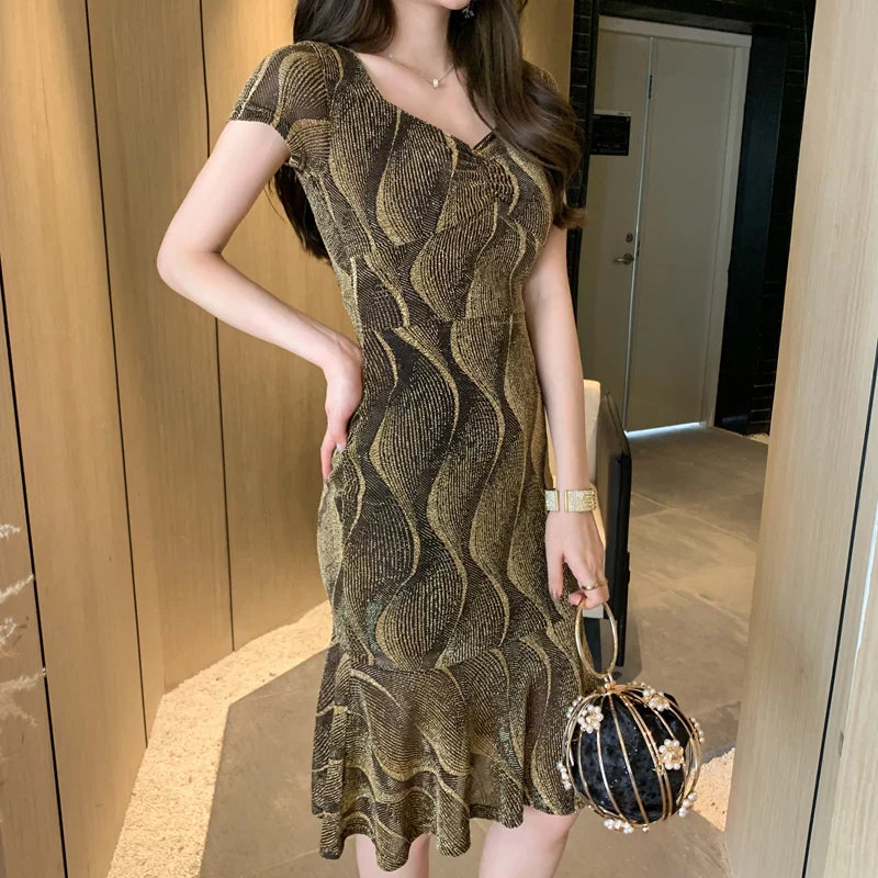 Seidenkleid im Meerjungfrauen-Stil