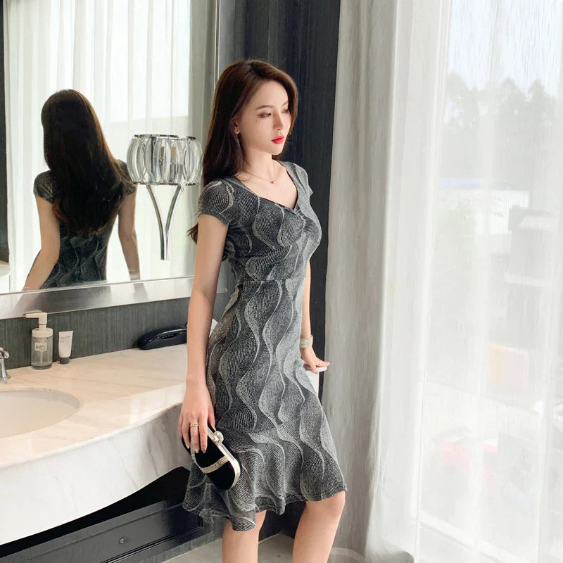 Seidenkleid im Meerjungfrauen-Stil