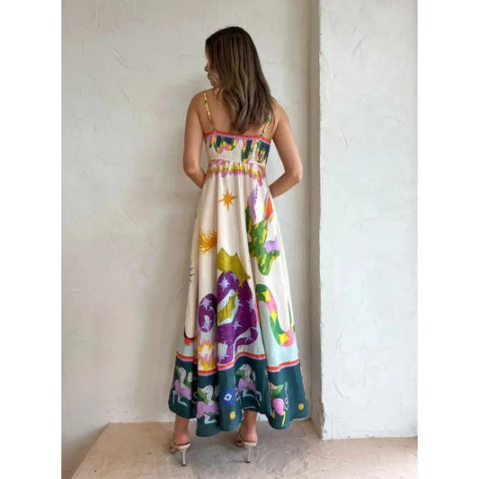 Charmantes Freizeitkleid mit Print und Schwingendem Rock