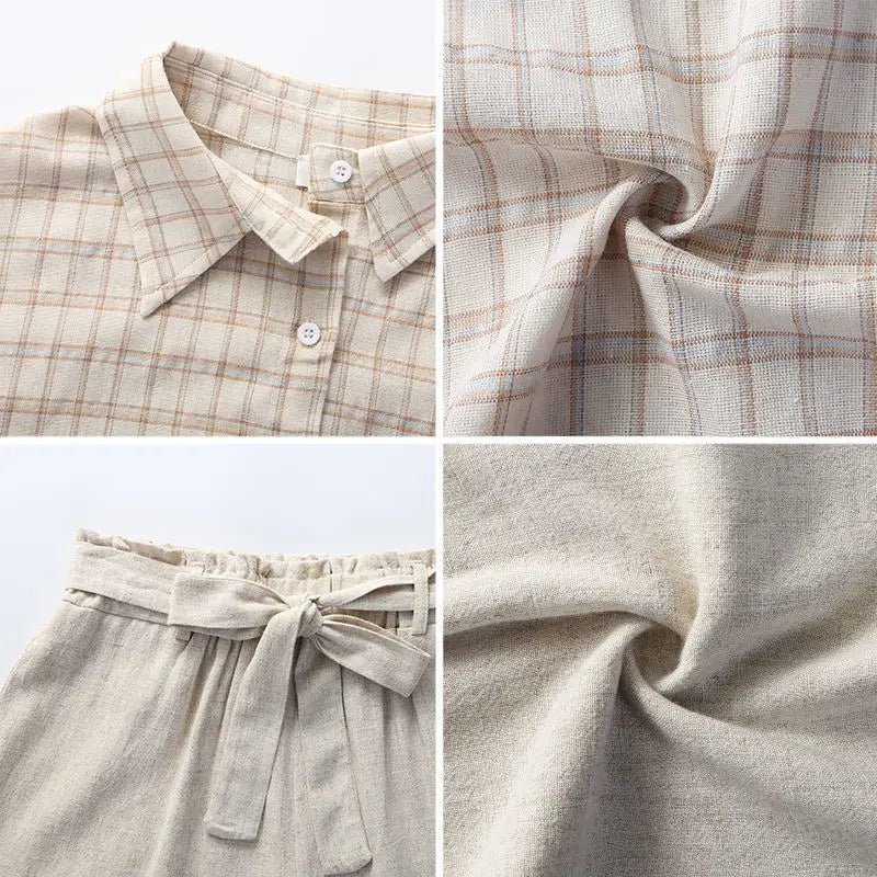 Merche Streetwear Set im Checkered Style mit Kordelzug