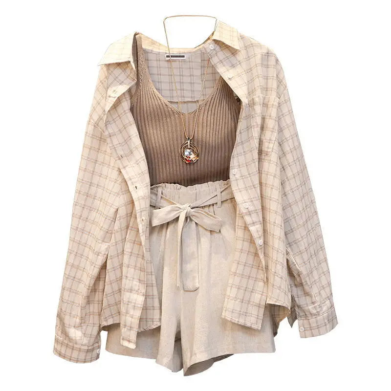 Merche Streetwear Set im Checkered Style mit Kordelzug