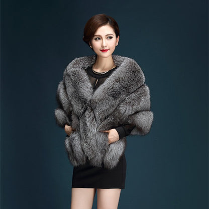 Damen Elegante Kunstpelz-Stola mit voluminösem Schnitt Merchesia