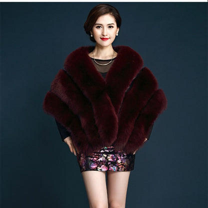 Damen Elegante Kunstpelz-Stola mit voluminösem Schnitt Merchesia