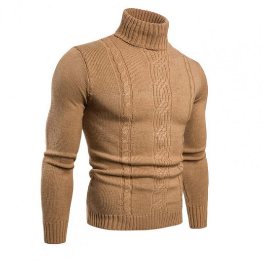 WW | Warme Gestrickter Rollkragenpullover Mit Kabelmuster