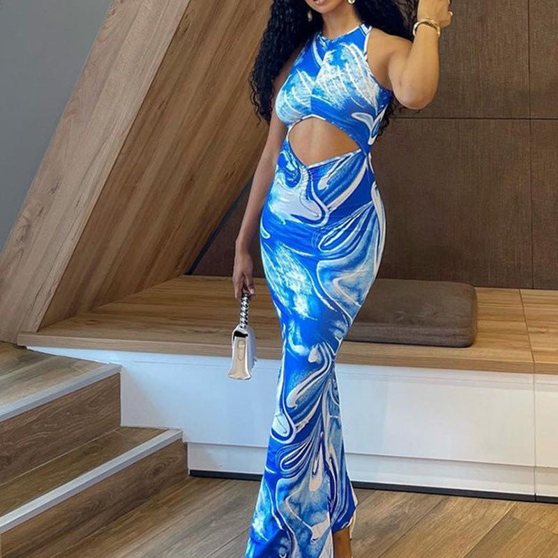 Sommer Ärmelloses Rückenfreies Partykleid