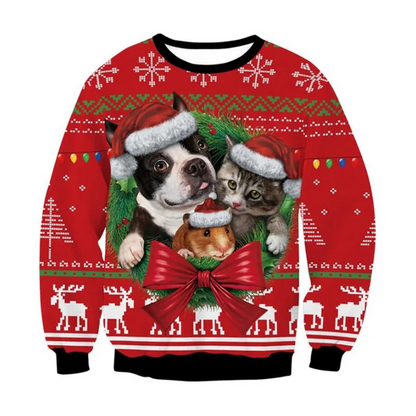 WW | Weihnachtspullover Lustiges Design, Unisex, Langarm Sweatshirt