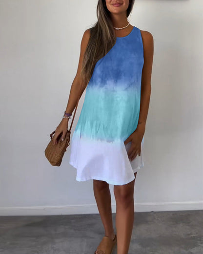 Ärmelloses Freizeitkleid in Farbblockoptik