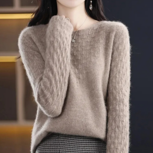 WW | Wollstrickjacke Damen Mit Strickmuster Und Rundhalsausschnitt