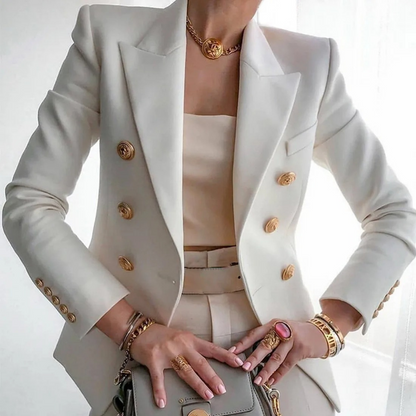 WW | Weinlese Mode Damen Blazer Mit Doppelter Reihenknöpfe
